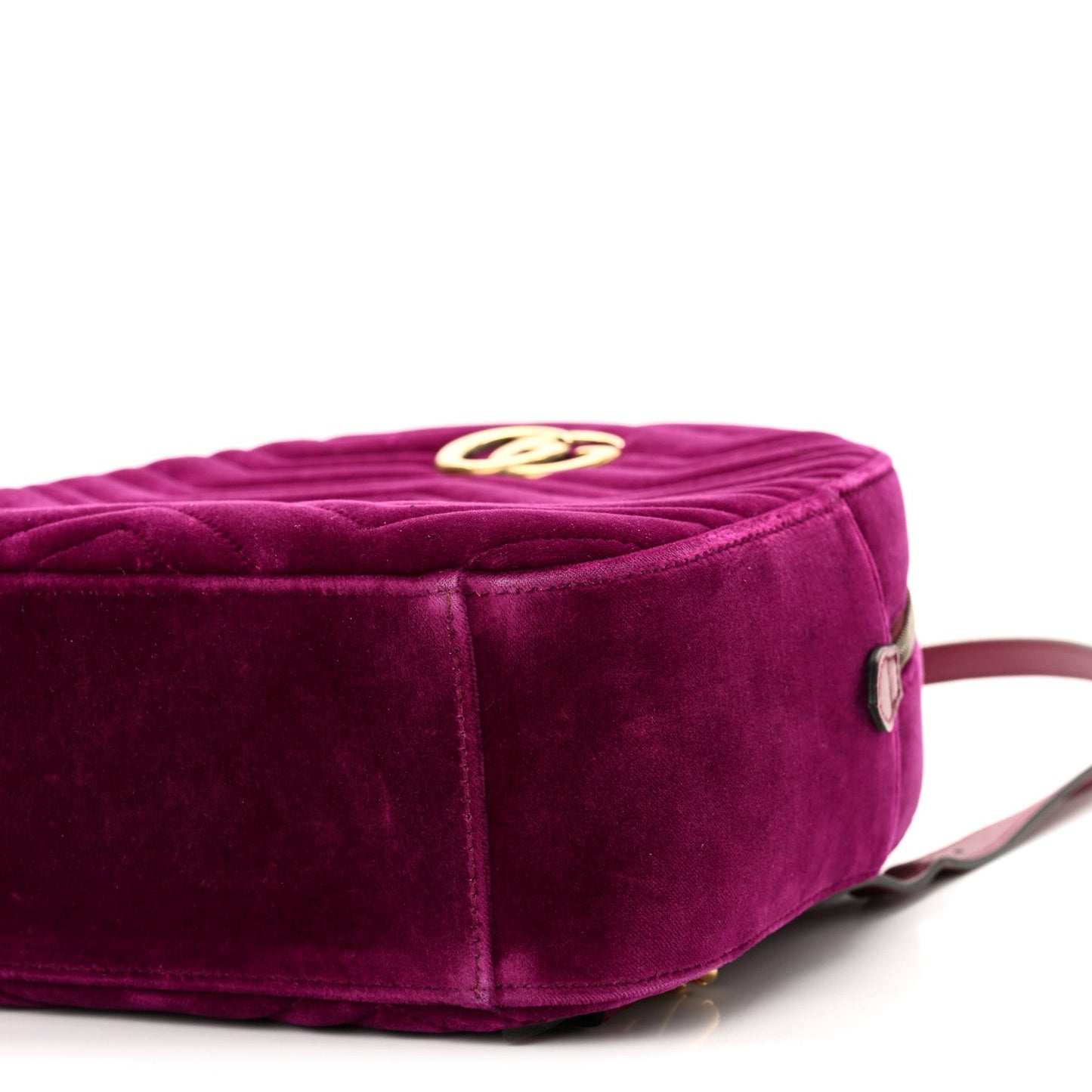 Velvet Matelasse GG Marmont Dome Backpack Fuchsia Violet Cyclamen