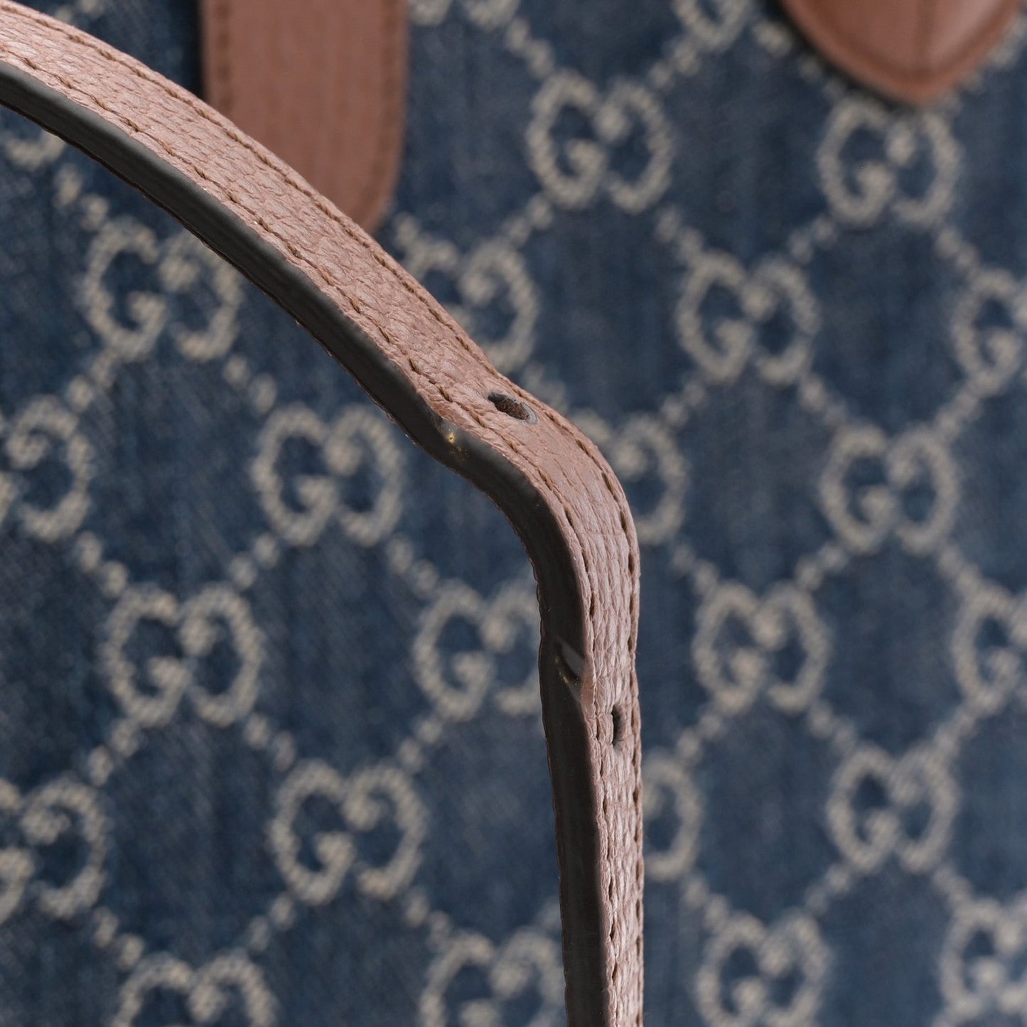 New Denim GG Monogram Dollar Calfskin Medium Jackie 1961 Tote Blue Tea Cuir Epilog