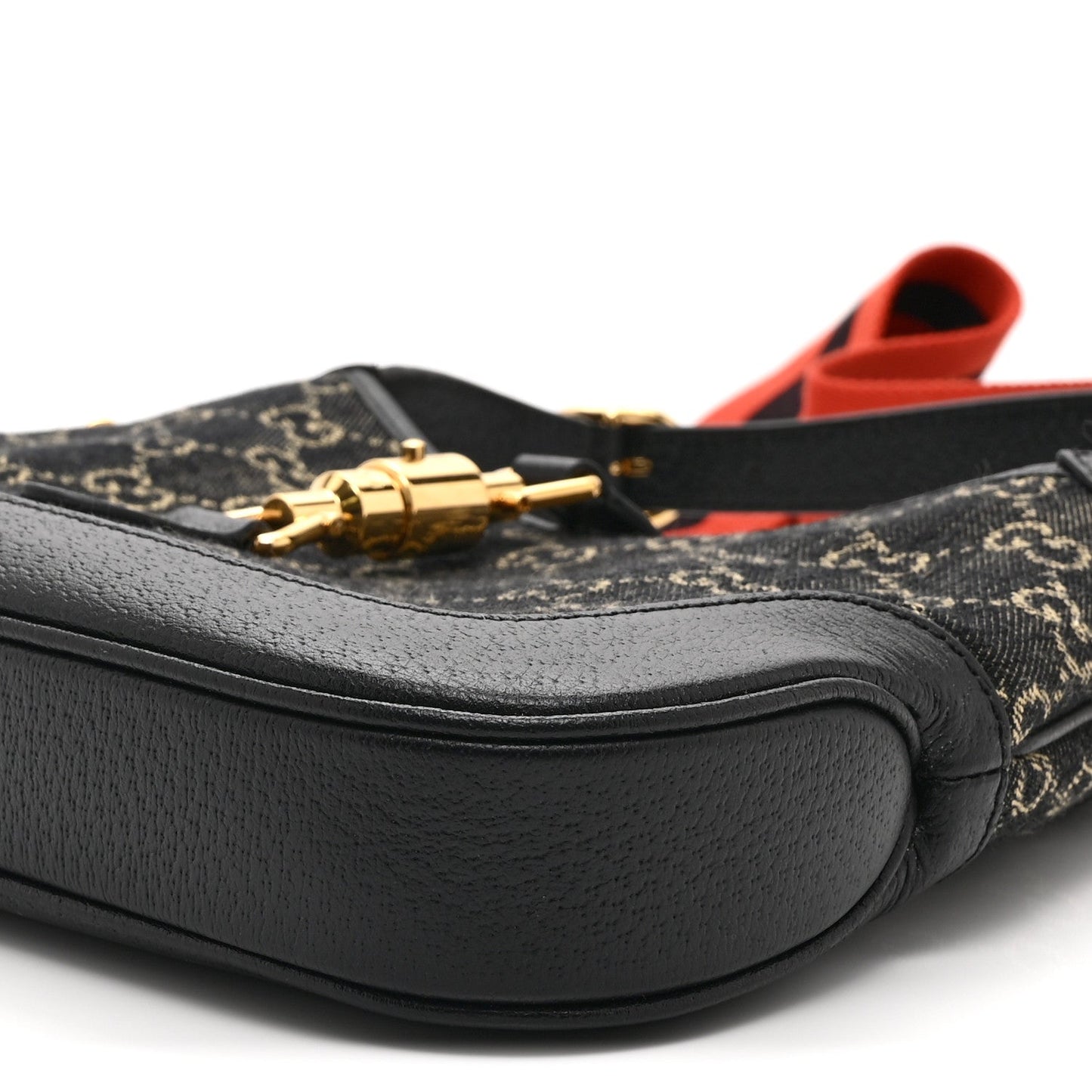Jacquard Denim GG Monogram Small Jackie 1961 Hobo Black Ivory