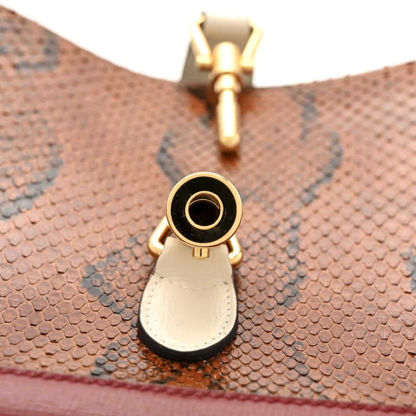 Snakeskin Calfskin Small Jackie 1961 Hobo Brown Multicolor