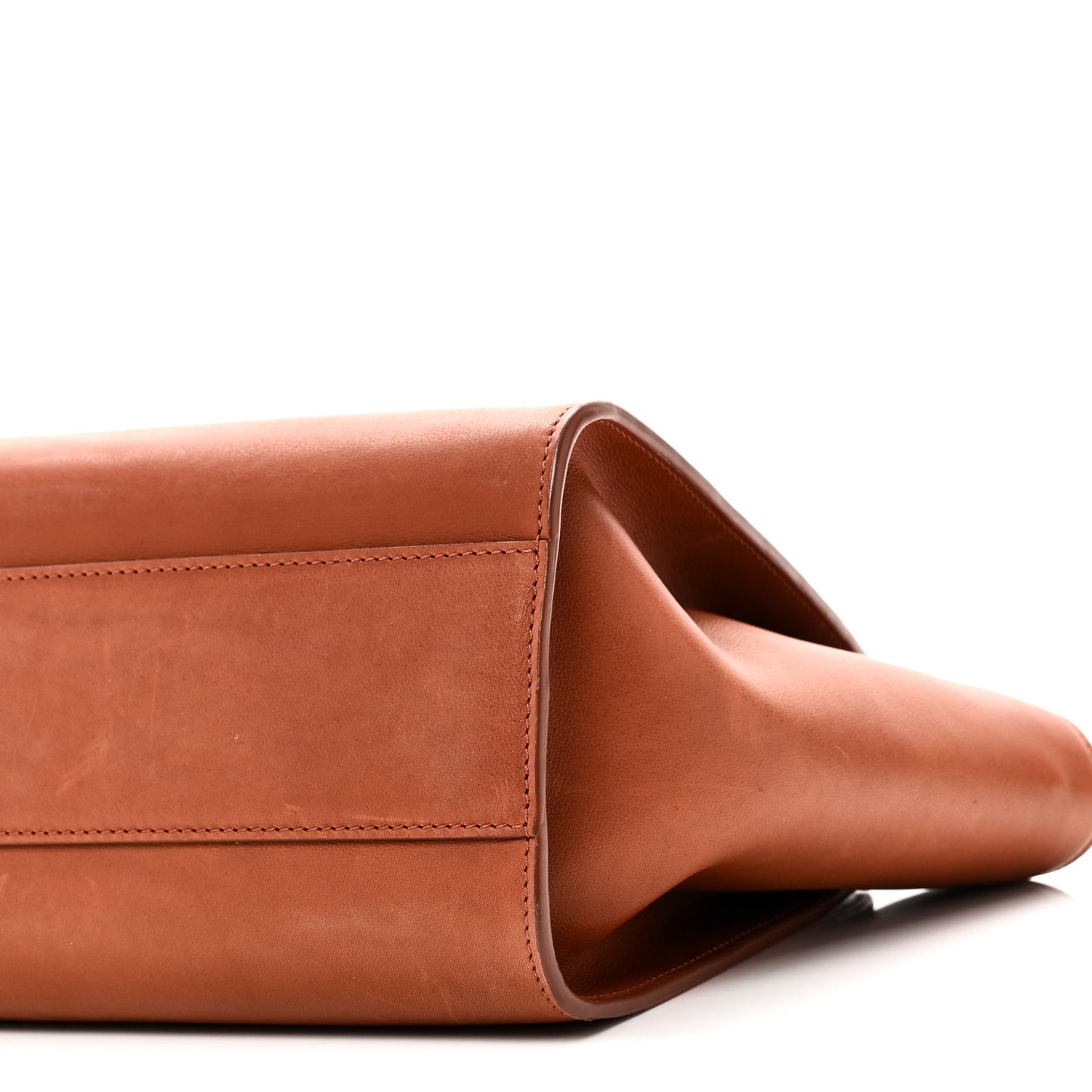 Polished Saddle Calfskin Marlo 12 Tote Bag Acero