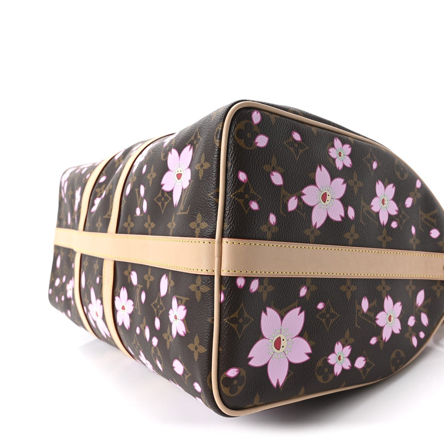 LV X TM Monogram Cherry Blossom Keepall Bandouliere 45 Sakura Brown