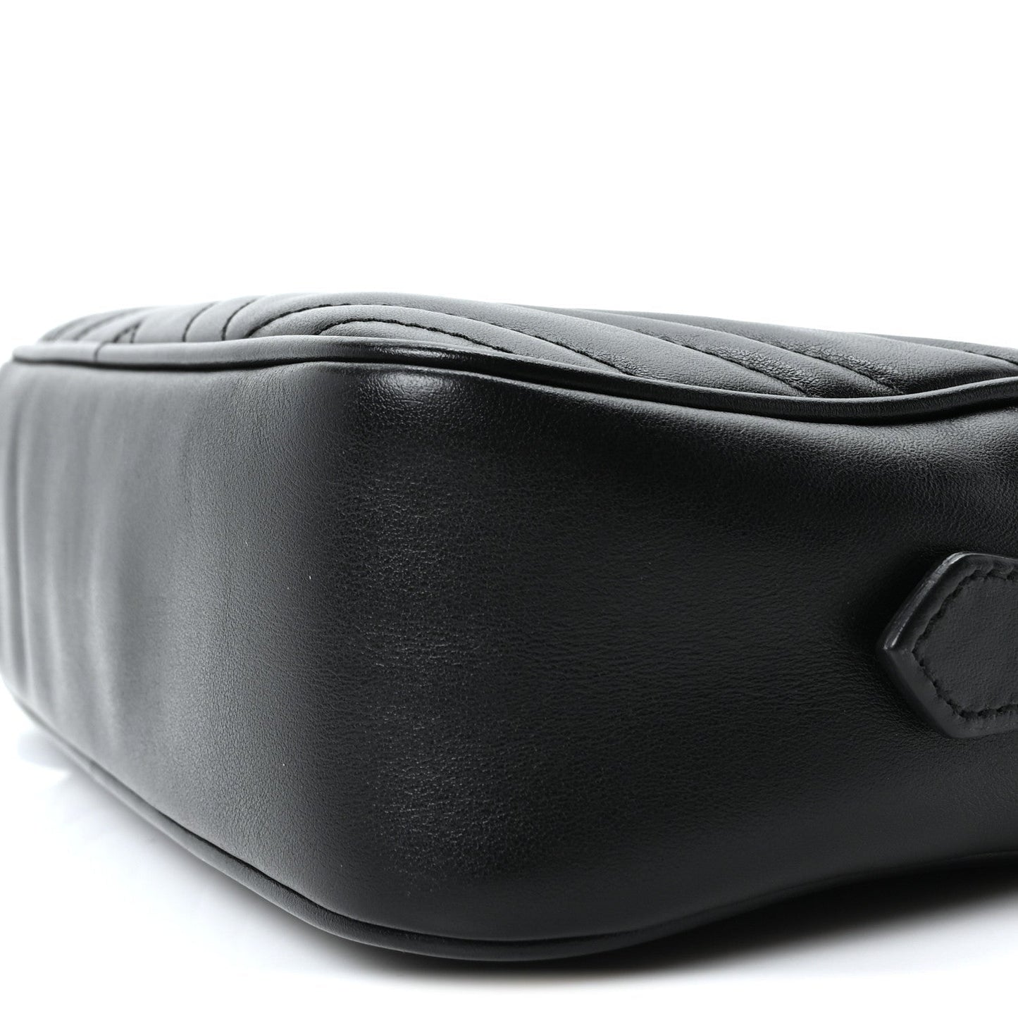 Calfskin Matelasse Small GG Marmont Chain Shoulder Bag Black