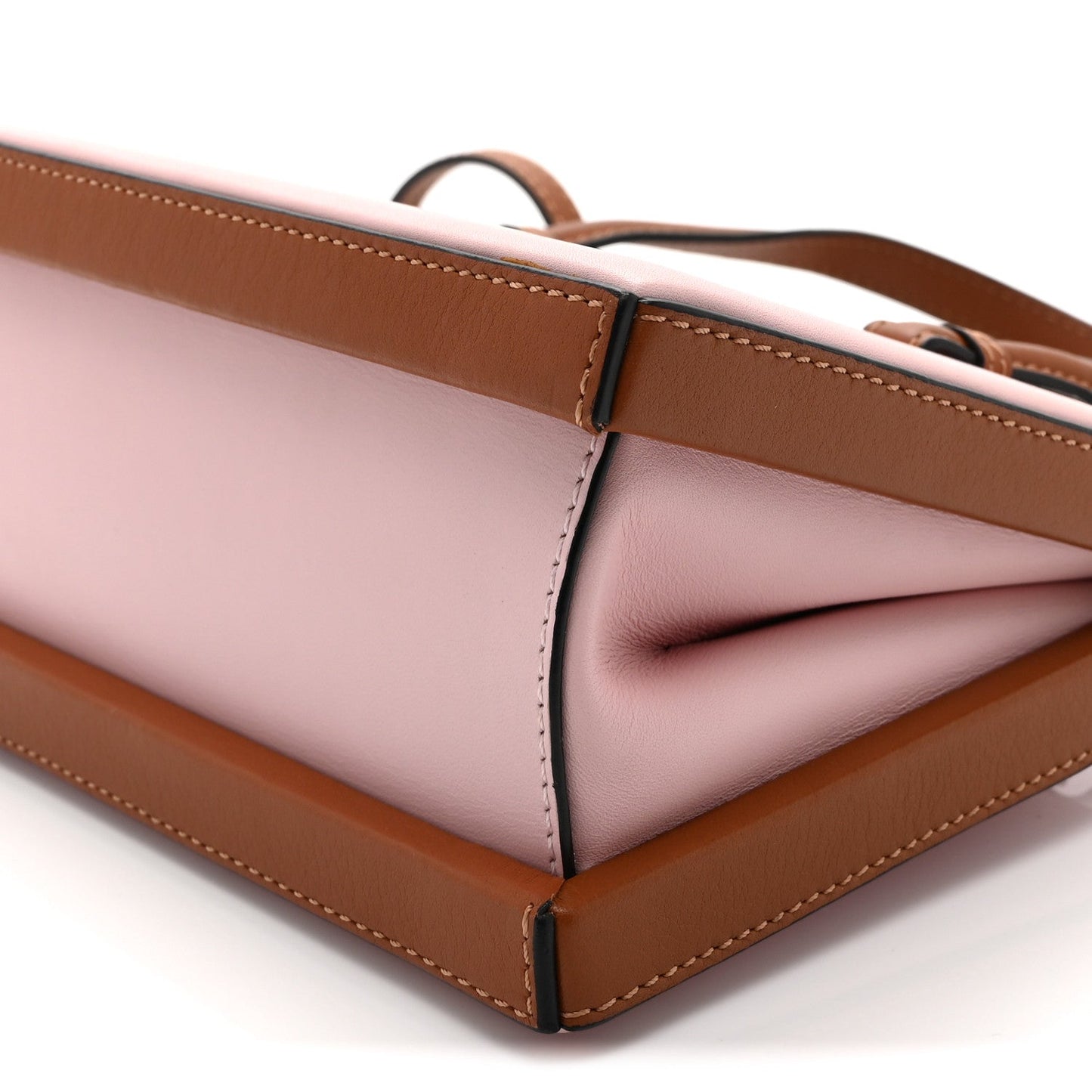 Calfskin Small Postal Bag Pastel Pink Tan