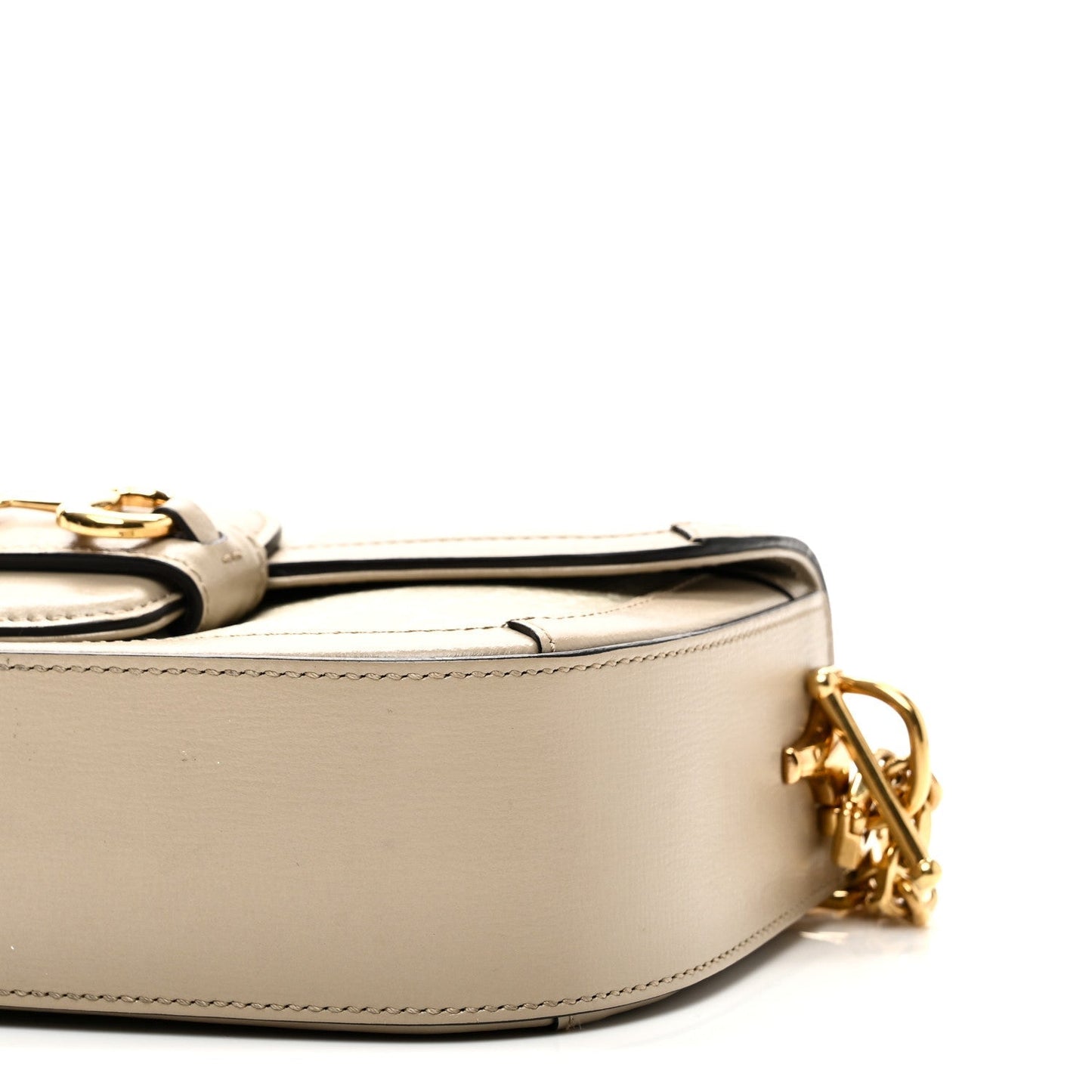 GG Supreme Monogram Small Horsebit 1955 Chain Shoulder Bag Beige Mystic White