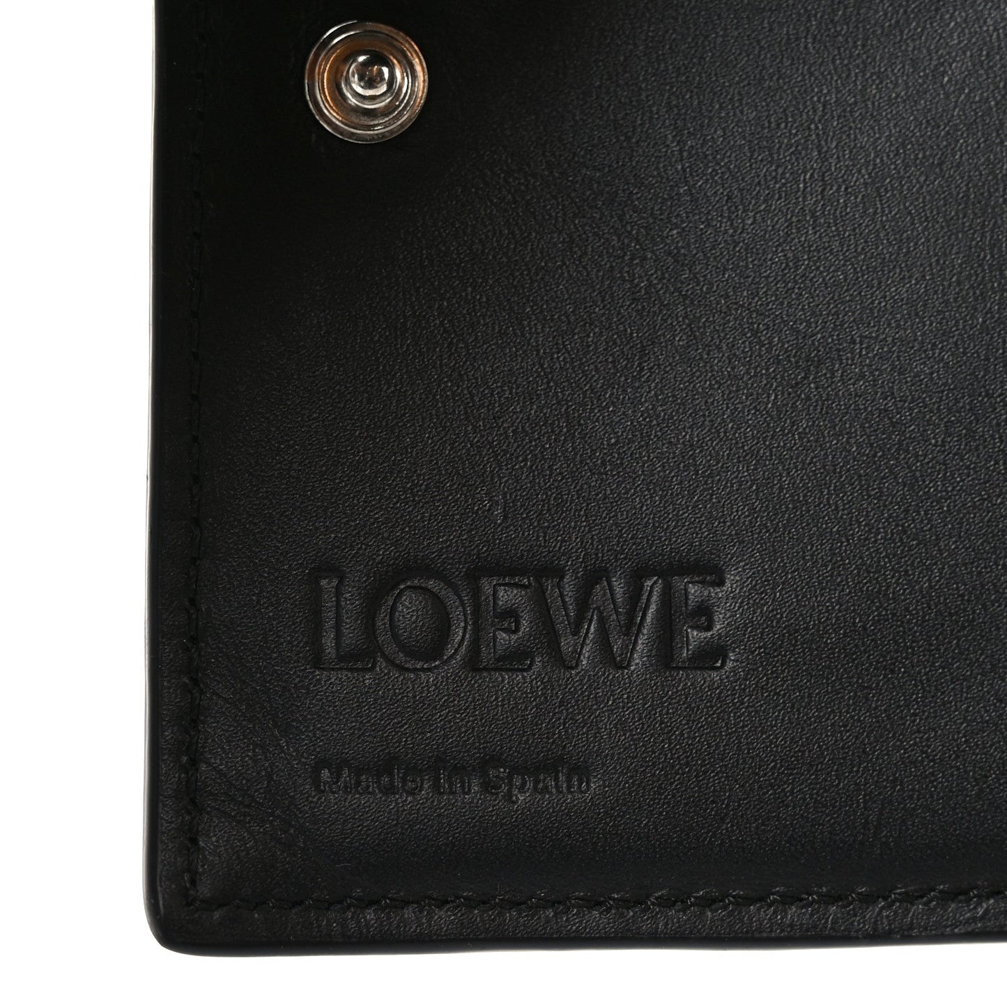 Calfskin Puzzle Zip Slim Compact Bi-Fold Wallet Black