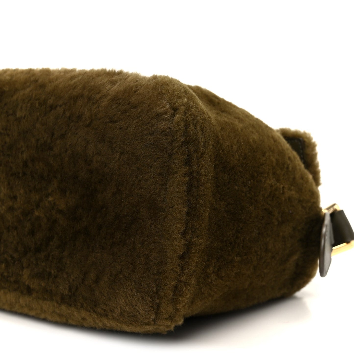 Shearling Small Puzzle Edge Bag Dark Khaki