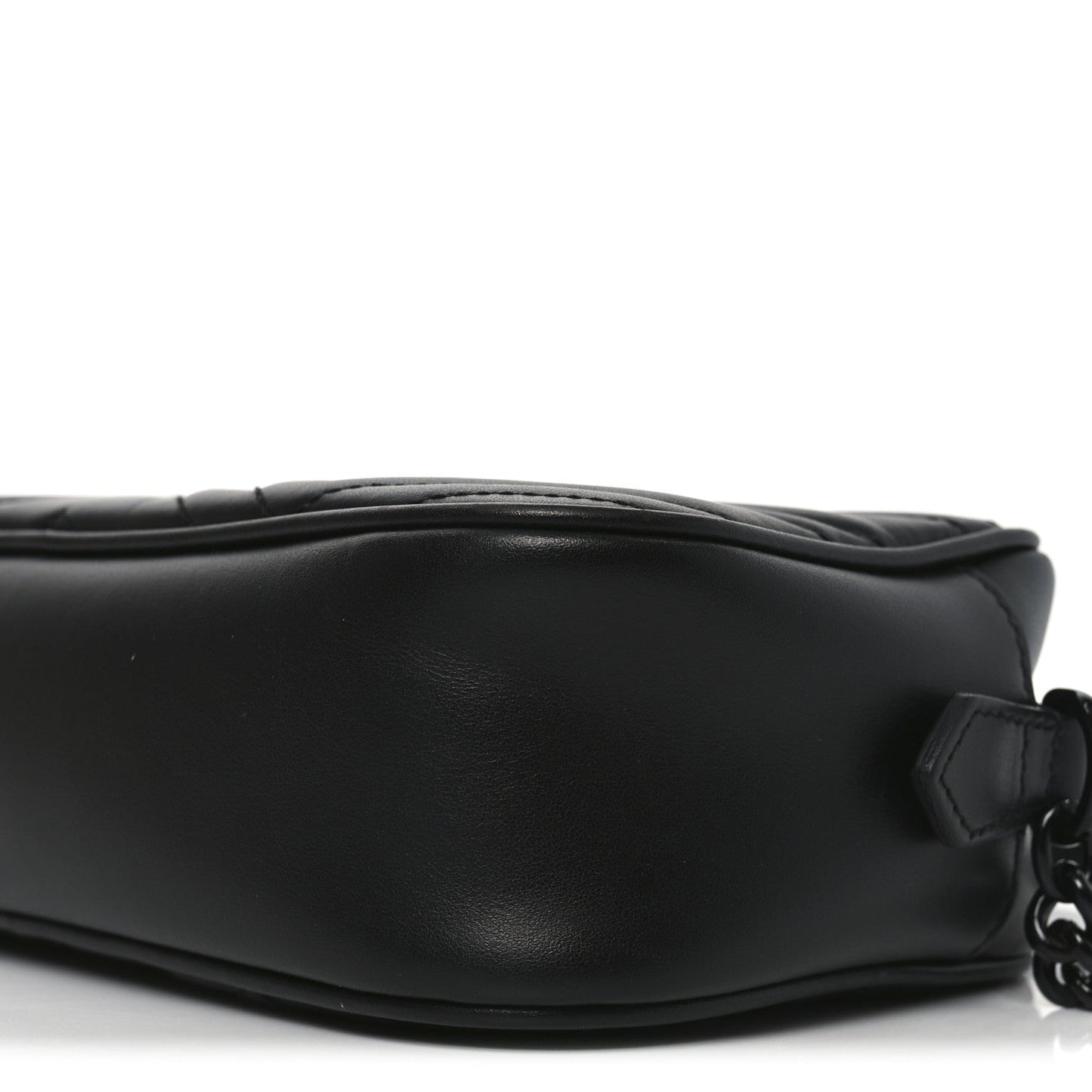 Calfskin Matelasse Monochrome Small GG Marmont Chain Shoulder Bag Black
