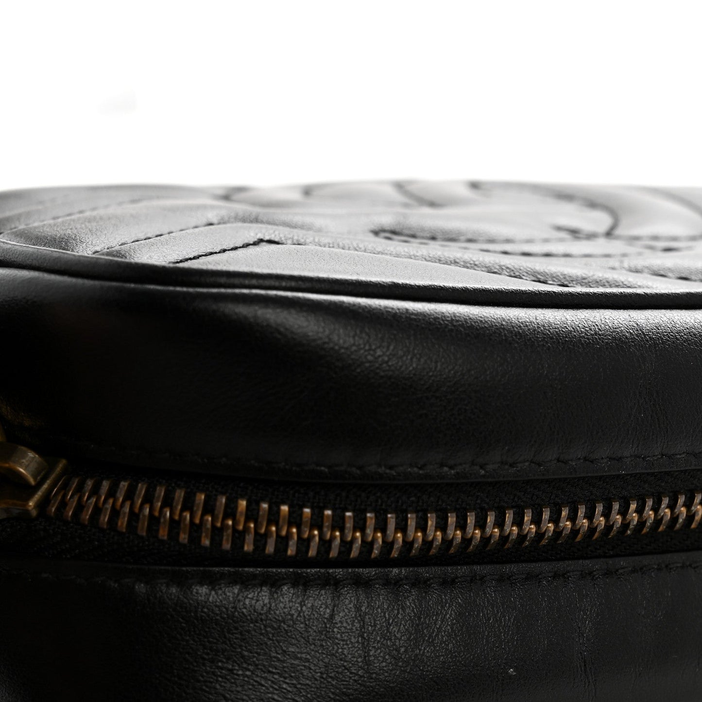 Calfskin Matelasse Mini GG Marmont Chain Shoulder Bag Black