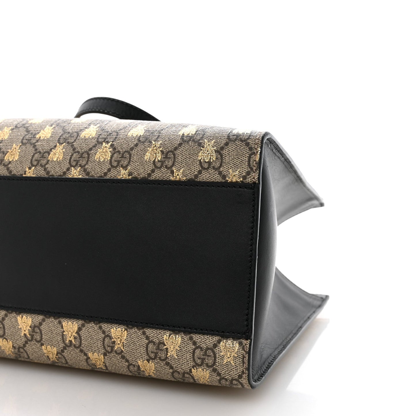 GG Supreme Monogram Bees Medium Padlock Tote Beige Oro Black