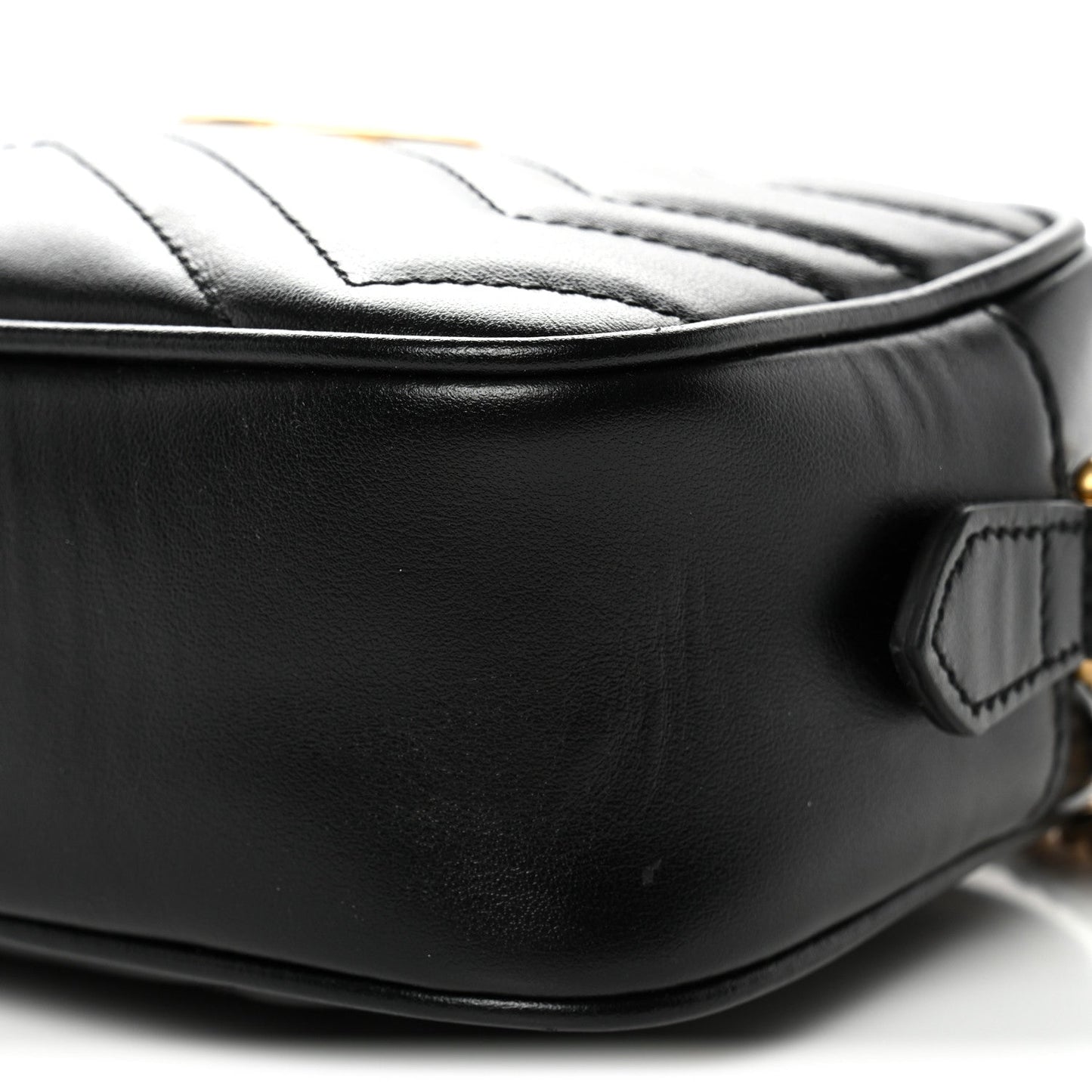 Calfskin Matelasse Mini GG Marmont Chain Shoulder Bag Black