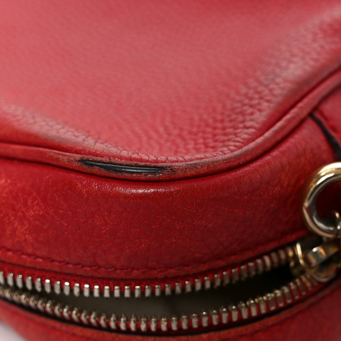 Pebbled Calfskin Small Soho Disco Bag Tabasco Red