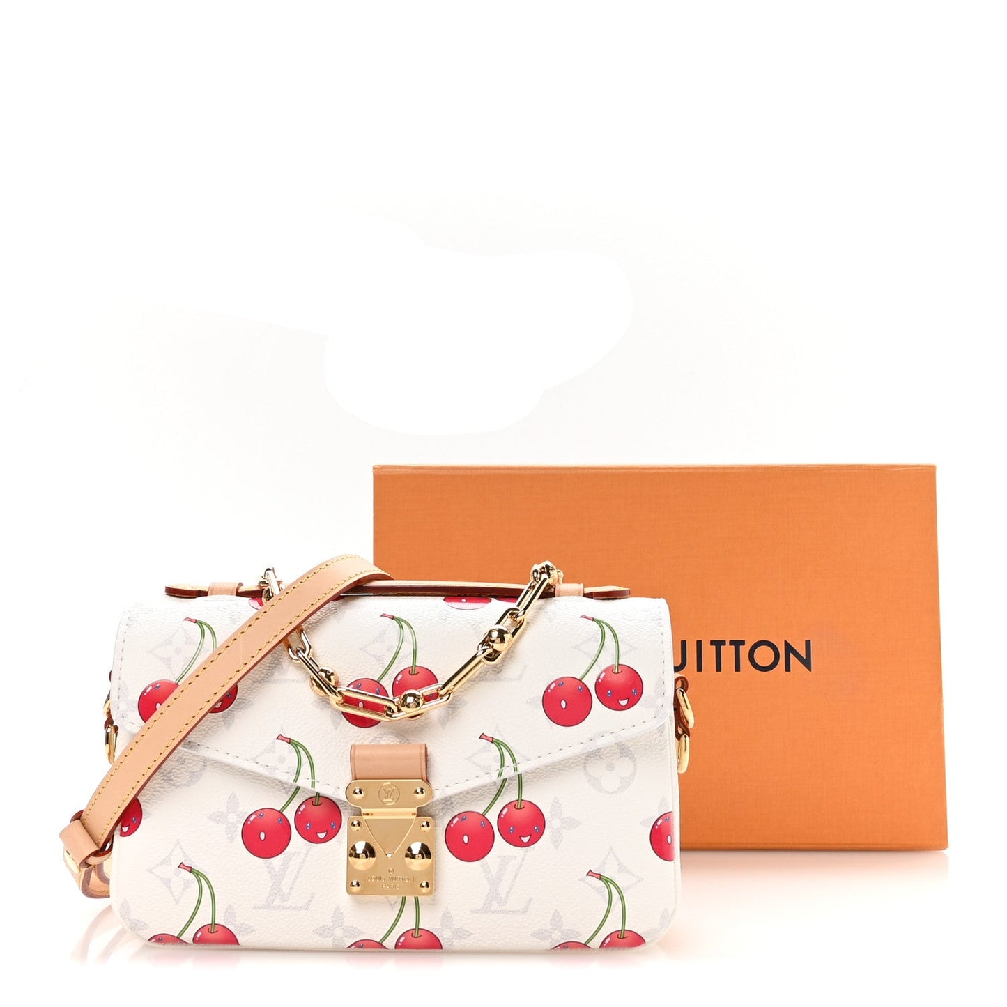 LV X TM Monogram Cerises Pochette Metis East West White