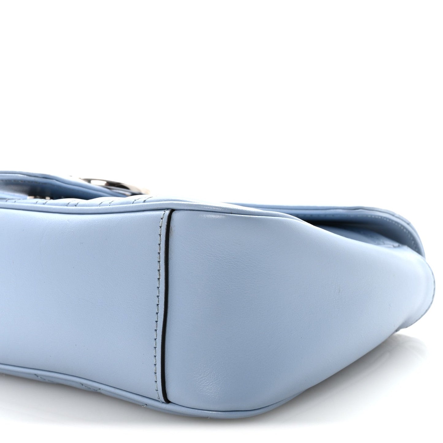 Calfskin Matelasse Small GG Marmont Shoulder Bag Porcelain Light Blue