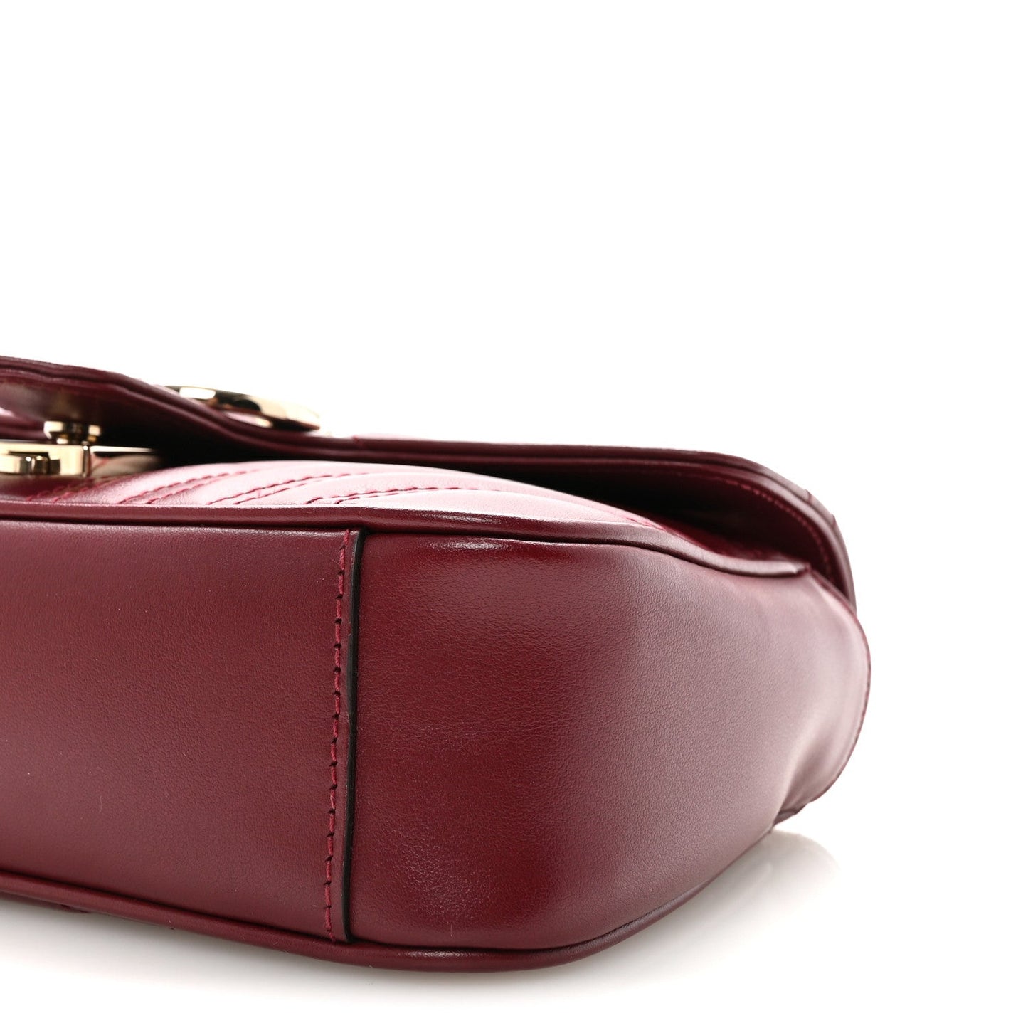 Calfskin Matelasse Small GG Marmont Shoulder Bag Rosso Ancora