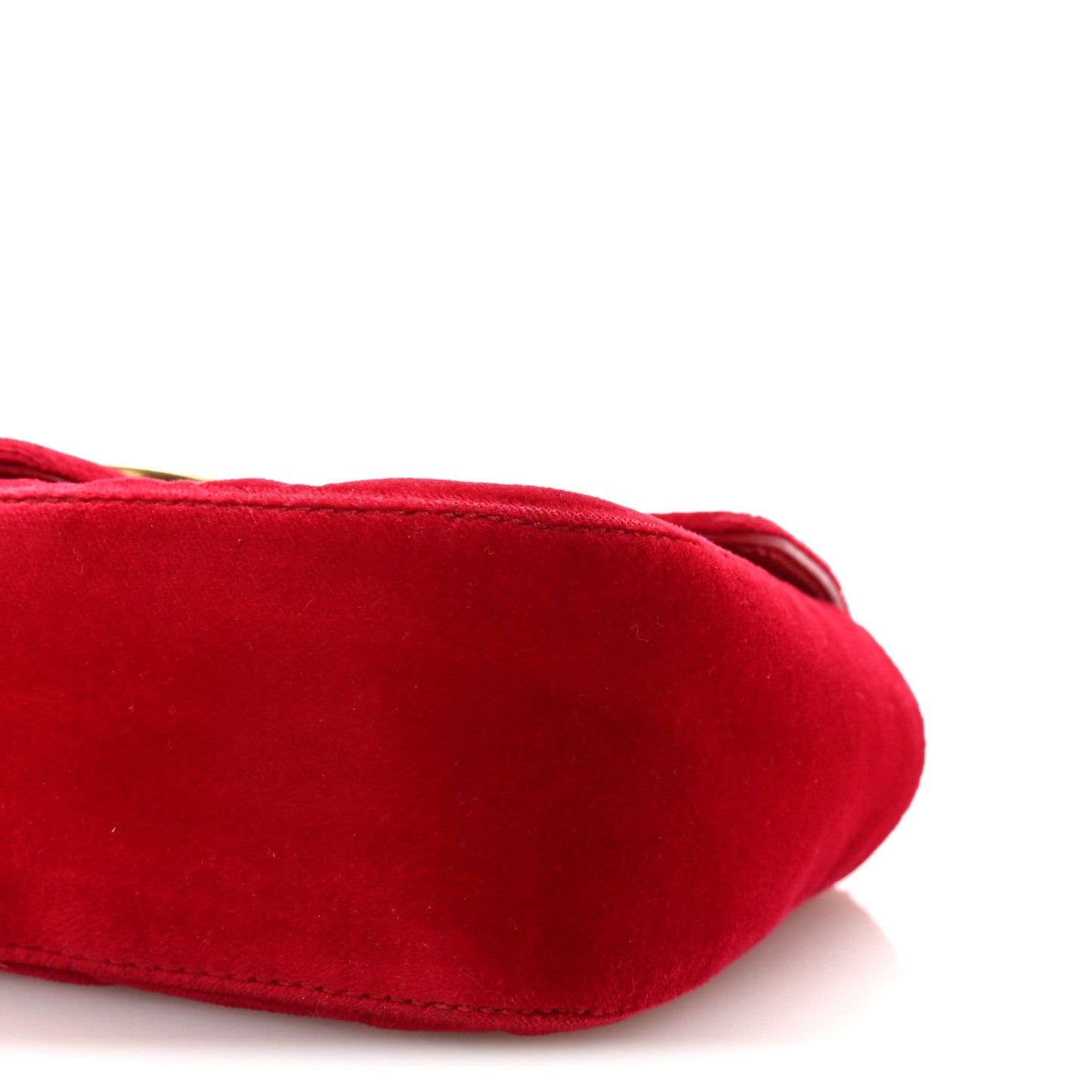 Velvet Matelasse Mini GG Marmont Shoulder Bag Hibiscus Red