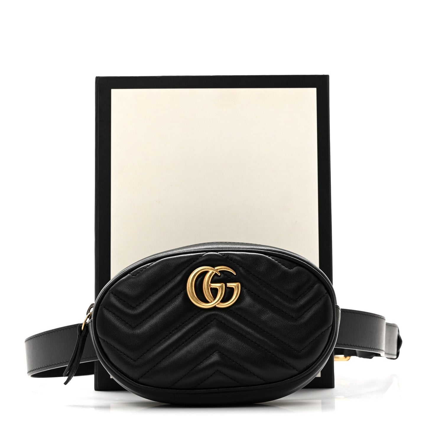 Calfskin Matelasse GG Marmont Belt Bag 85 34 Black