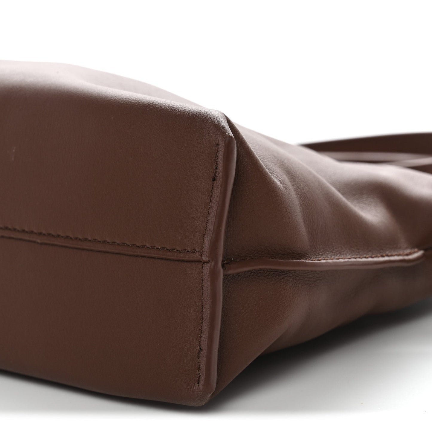 X SUNA FUJITA Nappa Flamenco Knot Clutch Havana