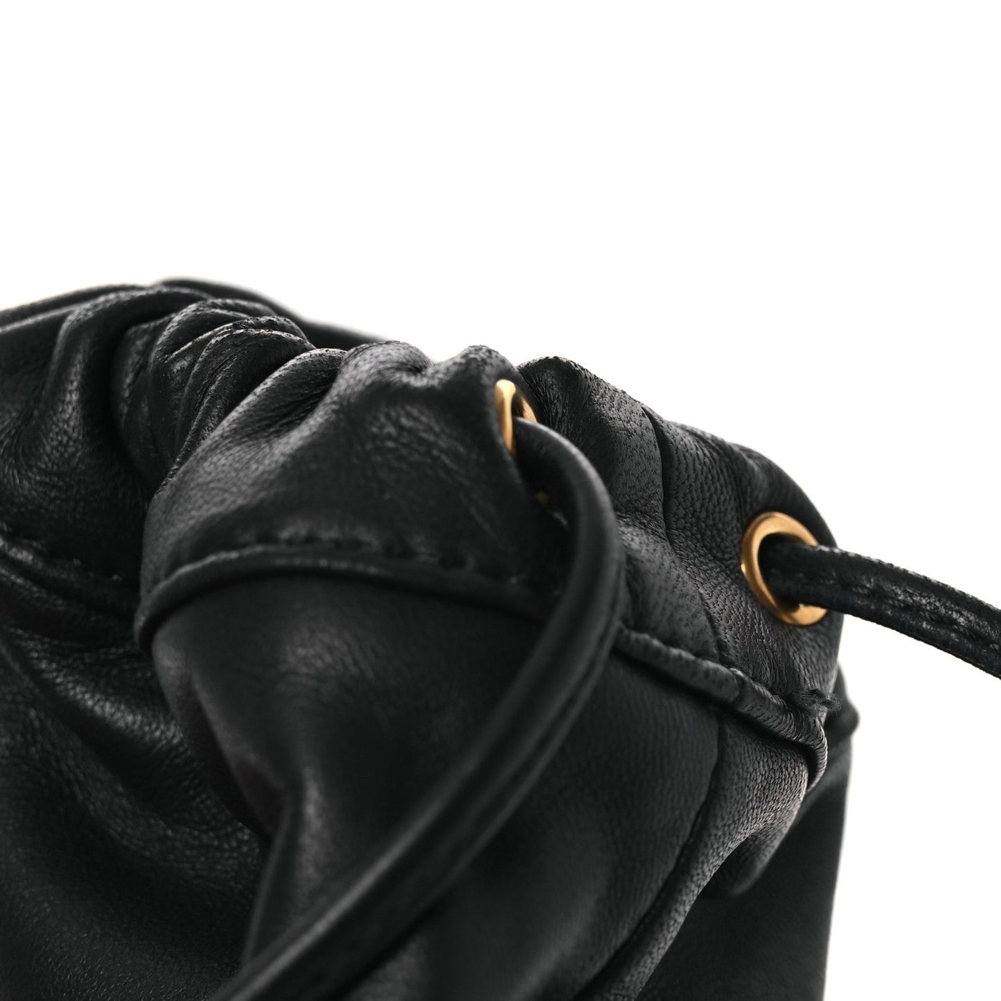 Calfskin Matelasse Front Pocket Mini GG Marmont Bucket Bag Black