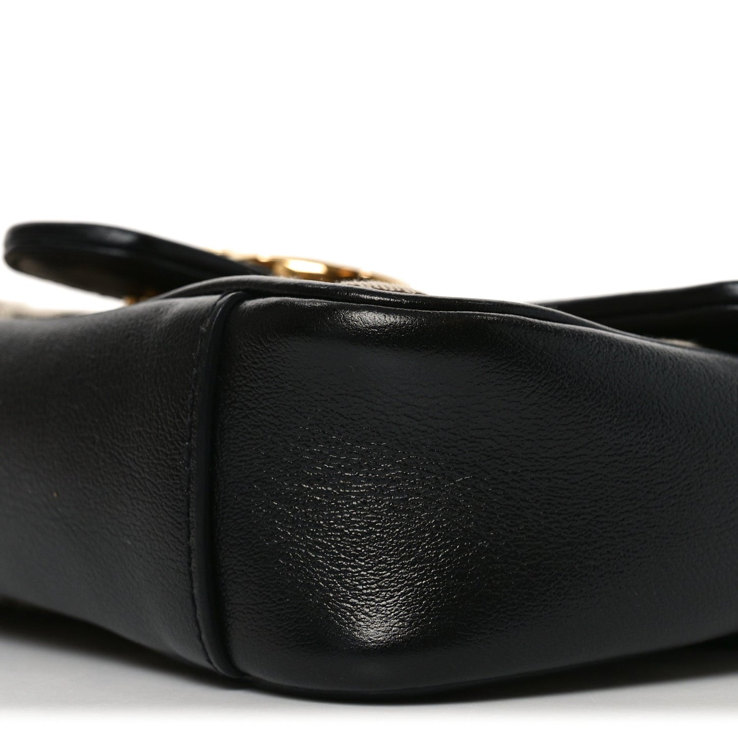 Monogram Matelasse Diagonal Mini GG Marmont Shoulder Bag Beige Black