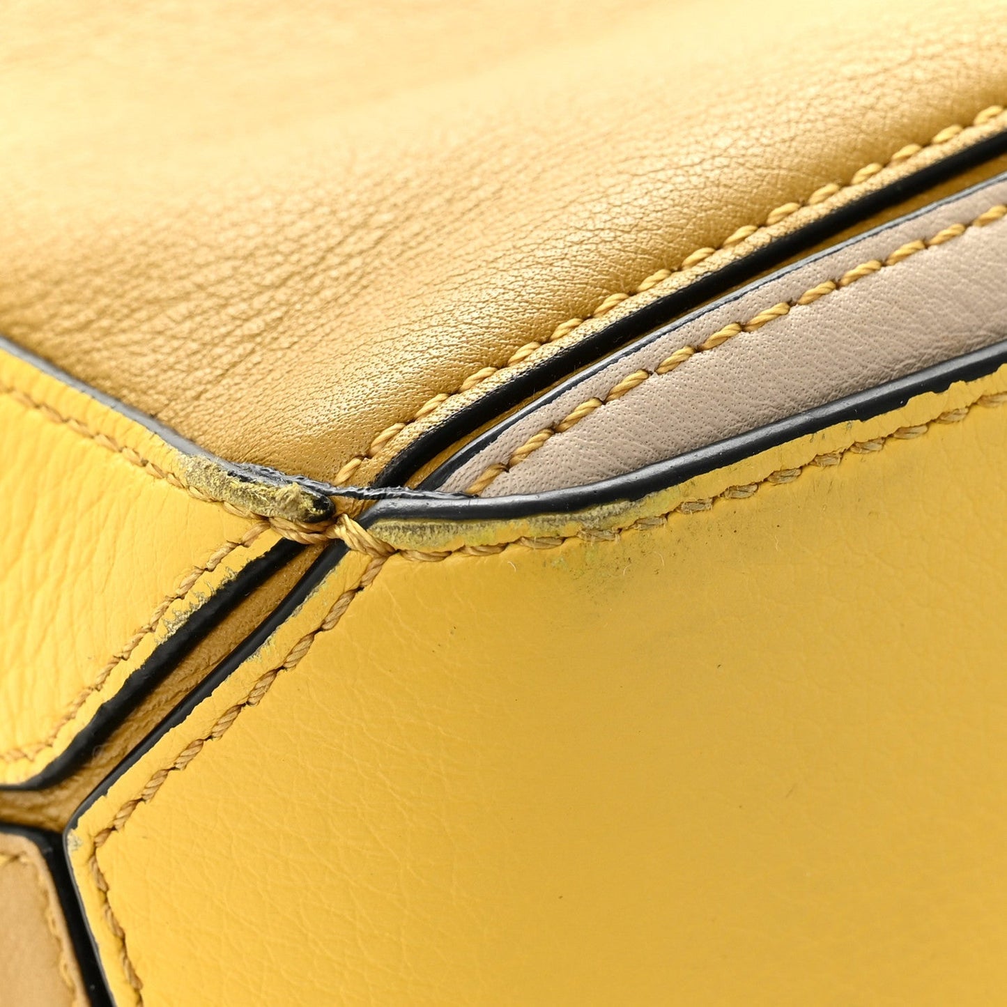 Grained Calfskin Small Puzzle Bag Ocre Yellow