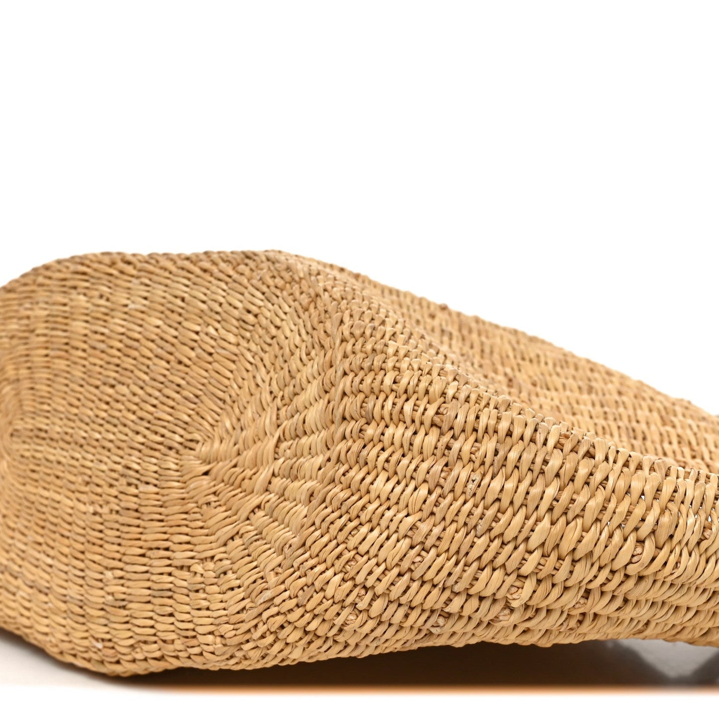 Calfskin Raffia Paulas Ibiza Small Shell Basket Tote Bag Natural Tan
