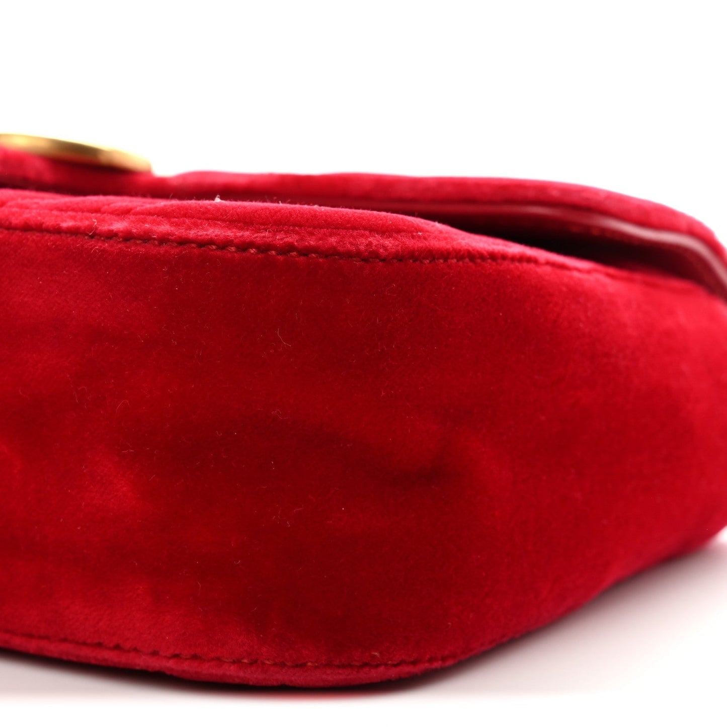 Velvet Matelasse Mini GG Marmont Shoulder Bag Hibiscus Red