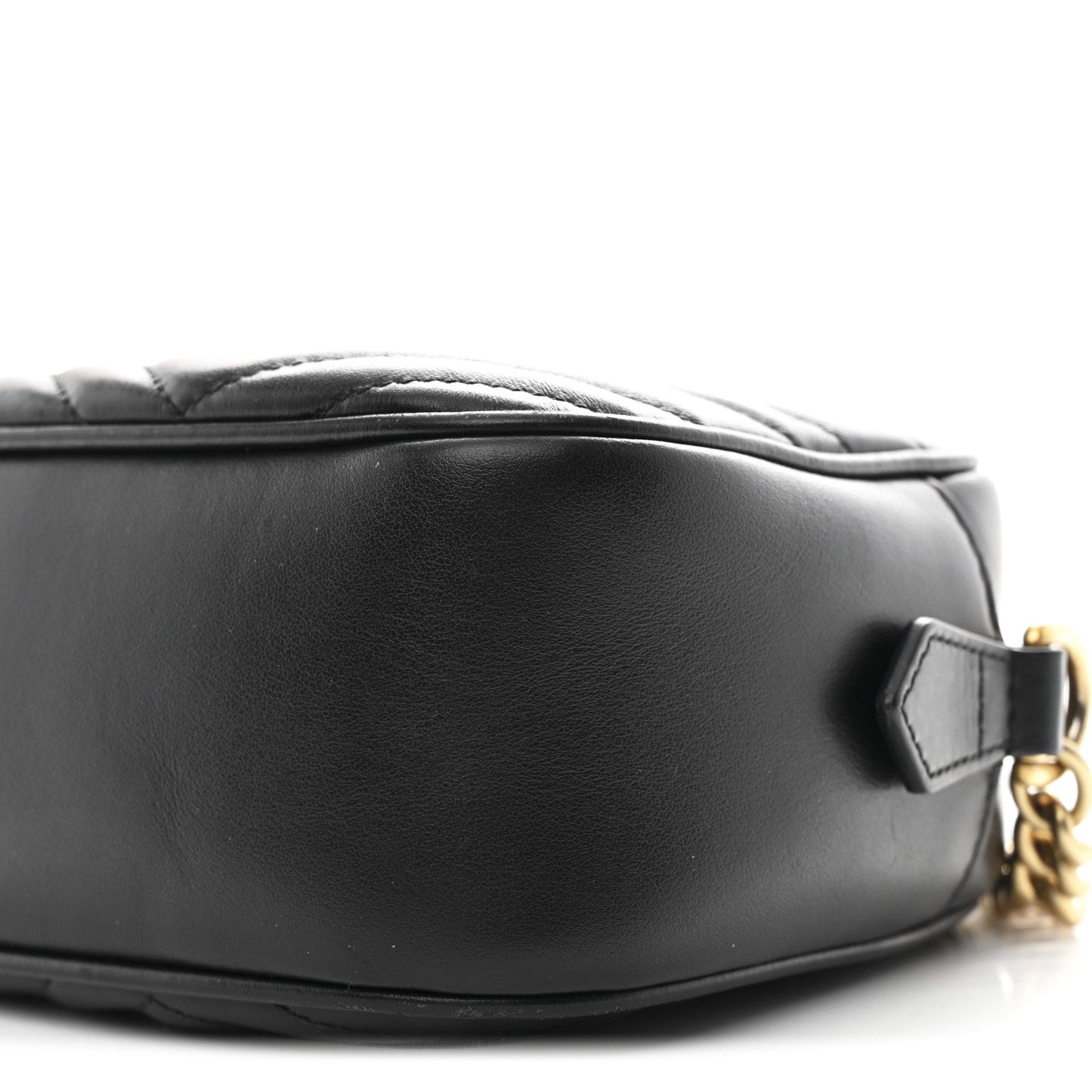 Calfskin Matelasse Small GG Marmont Chain Shoulder Bag Black
