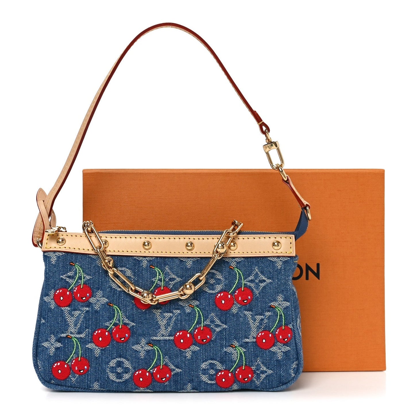 LV X TM Monogram Denim Cerises Pochette Accessories Blue
