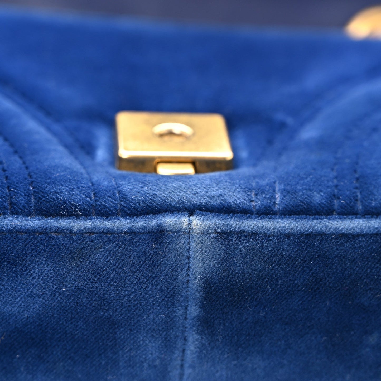 Velvet Matelasse Mini GG Marmont Shoulder Bag Cobalt Blue