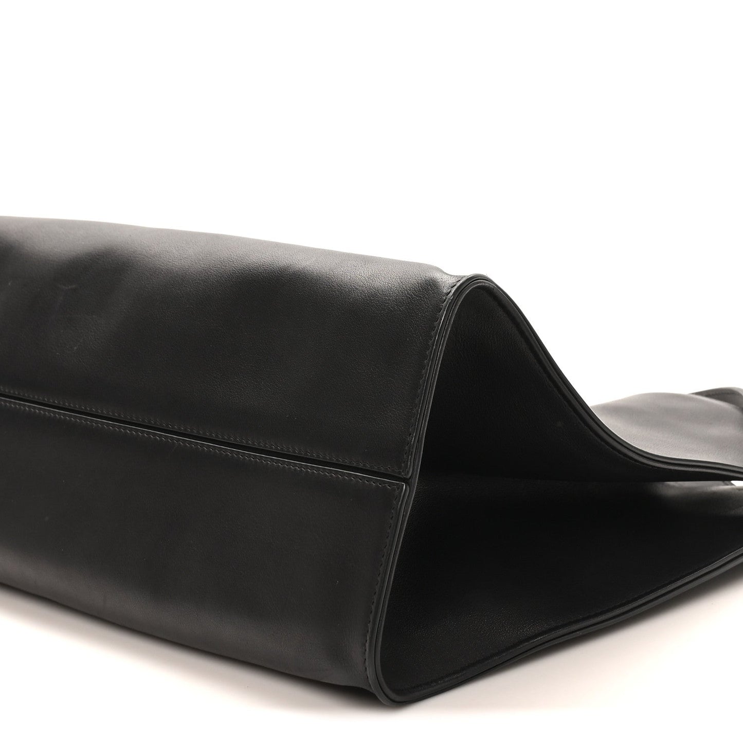 Polished Saddle Calfskin Alexia Bag Black