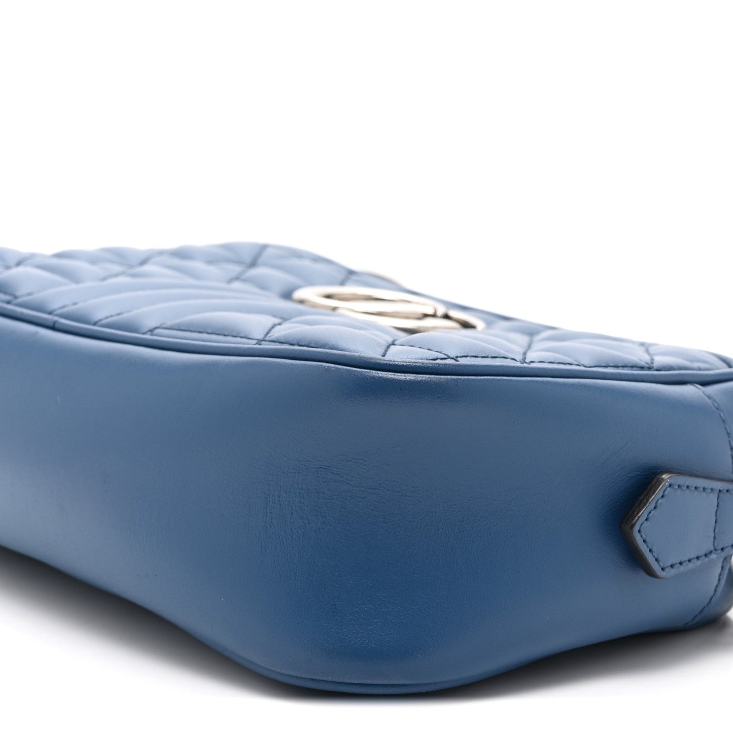 Calfskin Matelasse Aria Small GG Marmont Chain Shoulder Bag Clear Blue