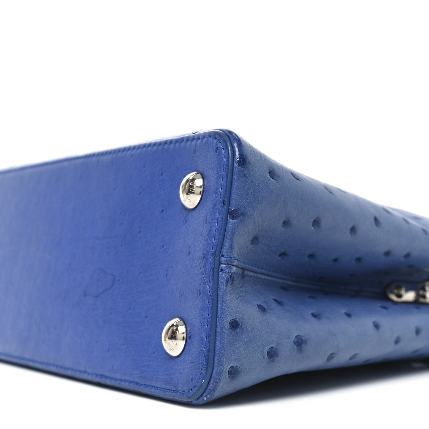 Ostrich Capucines MM Saphir