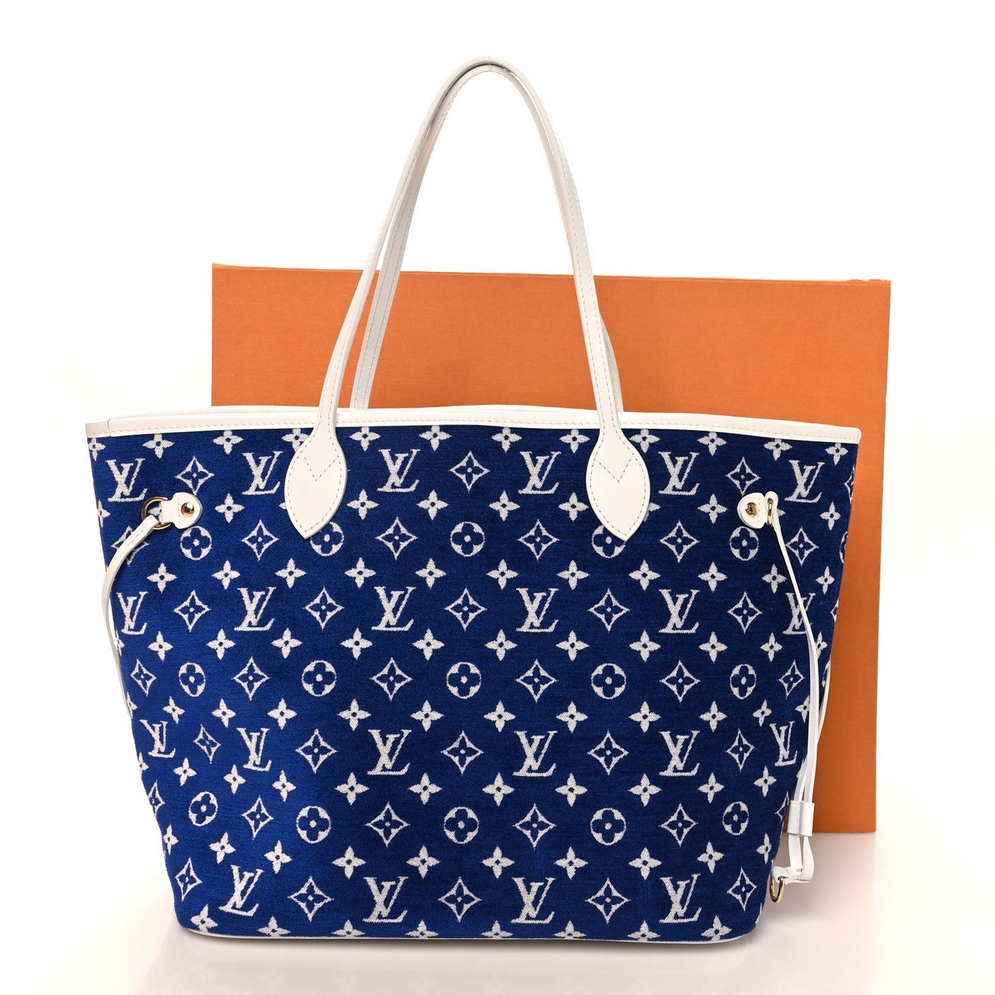 Jacquard Velvet Monogram LV Match Neverfull MM Bleu
