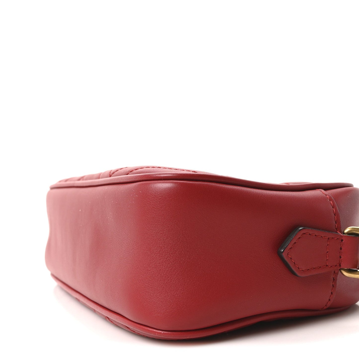 Calfskin Matelasse Small GG Marmont Chain Shoulder Bag Hibiscus Red