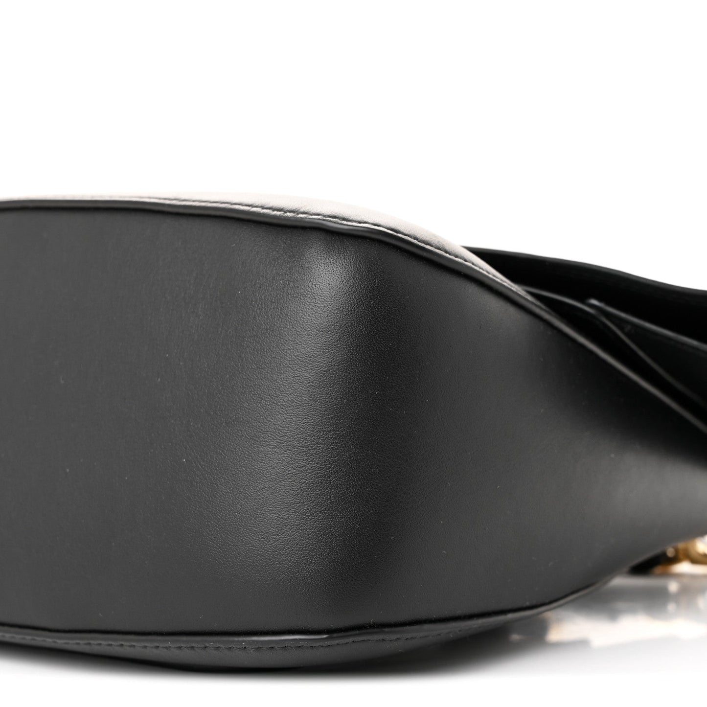 Smooth Calfskin Donut Chain Medium Ola Shoulder Bag Black