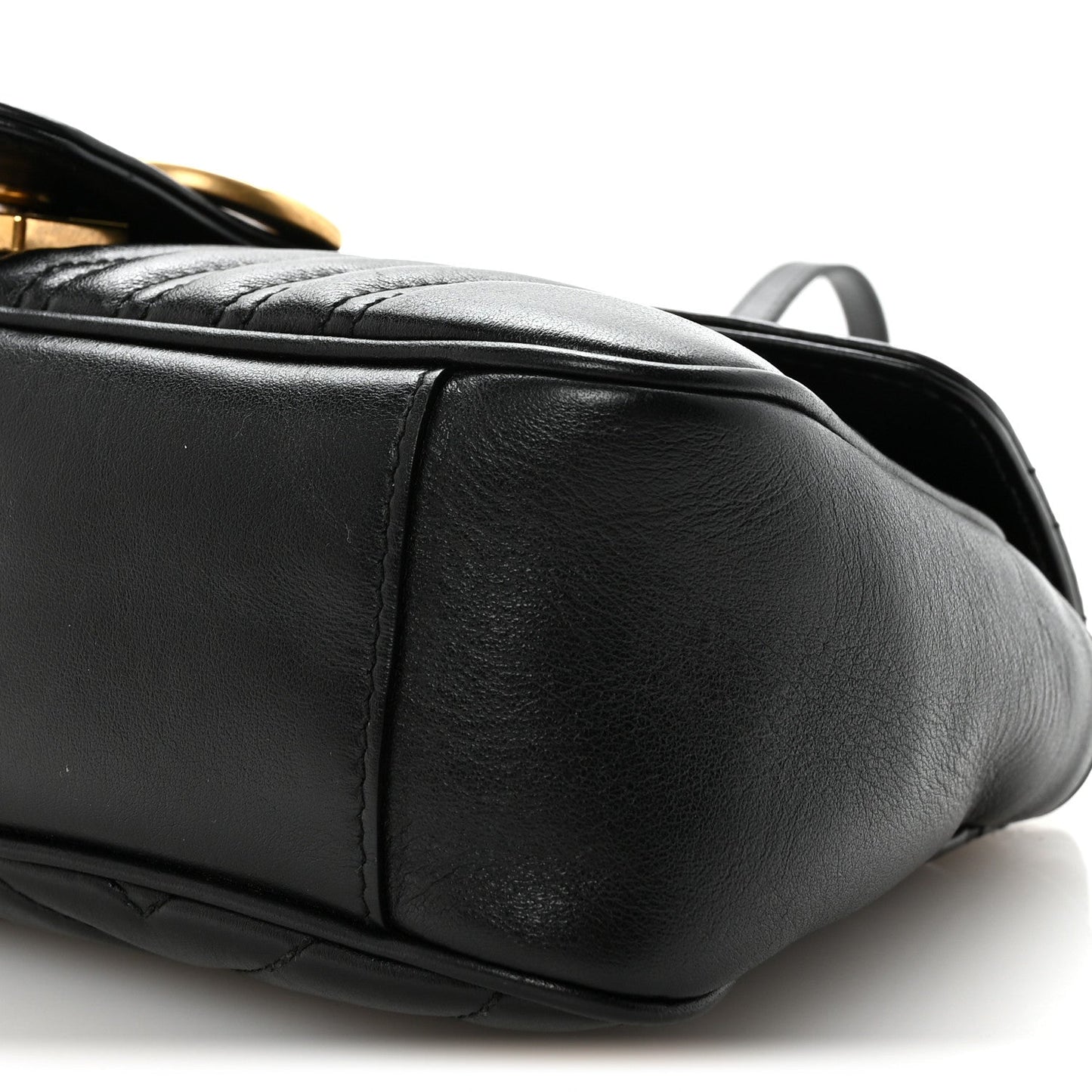 Calfskin Matelasse Small GG Marmont Shoulder Bag Black