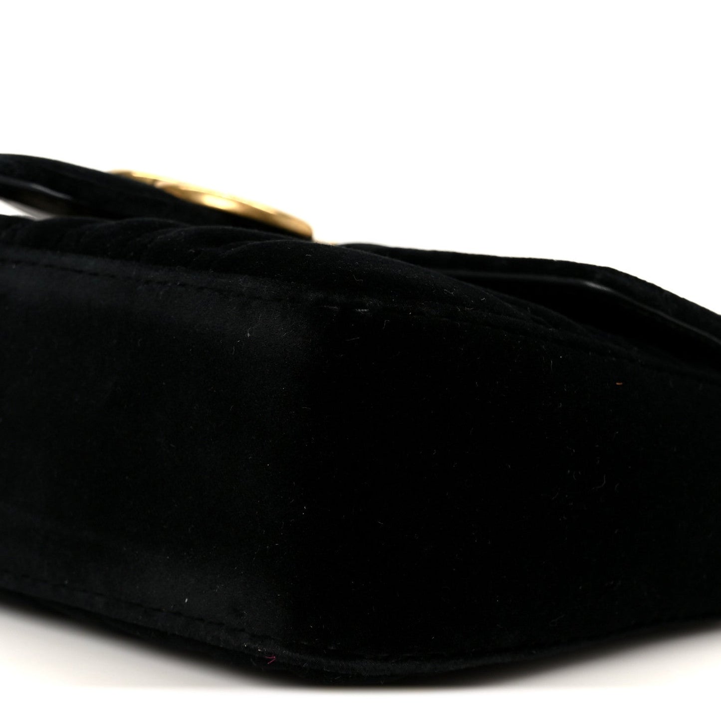 Velvet Matelasse Mini GG Marmont Shoulder Bag Black