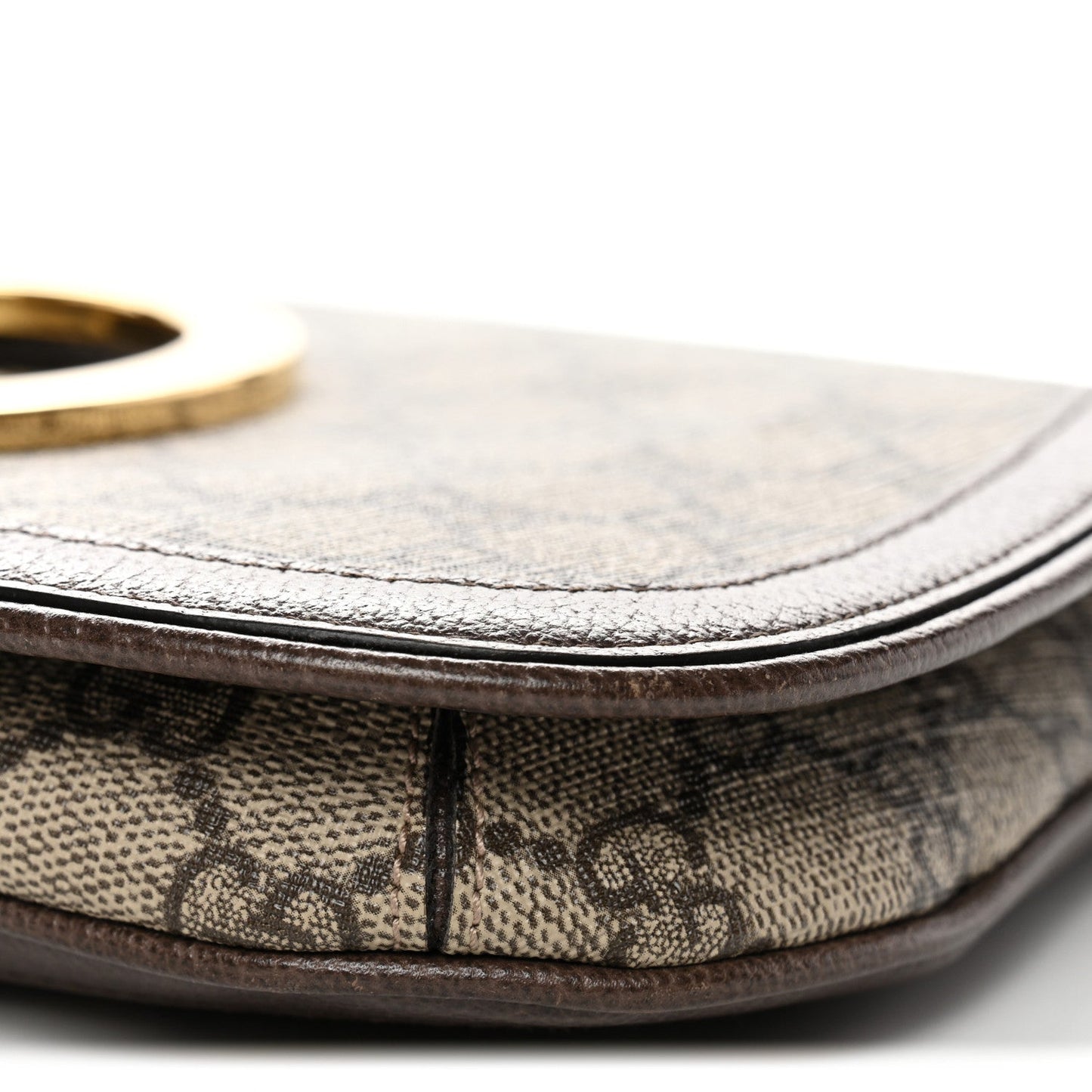 GG Supreme Monogram Textured Dollar Calfskin Blondie Chain Shoulder Flap Bag Beige Ebony New Acero