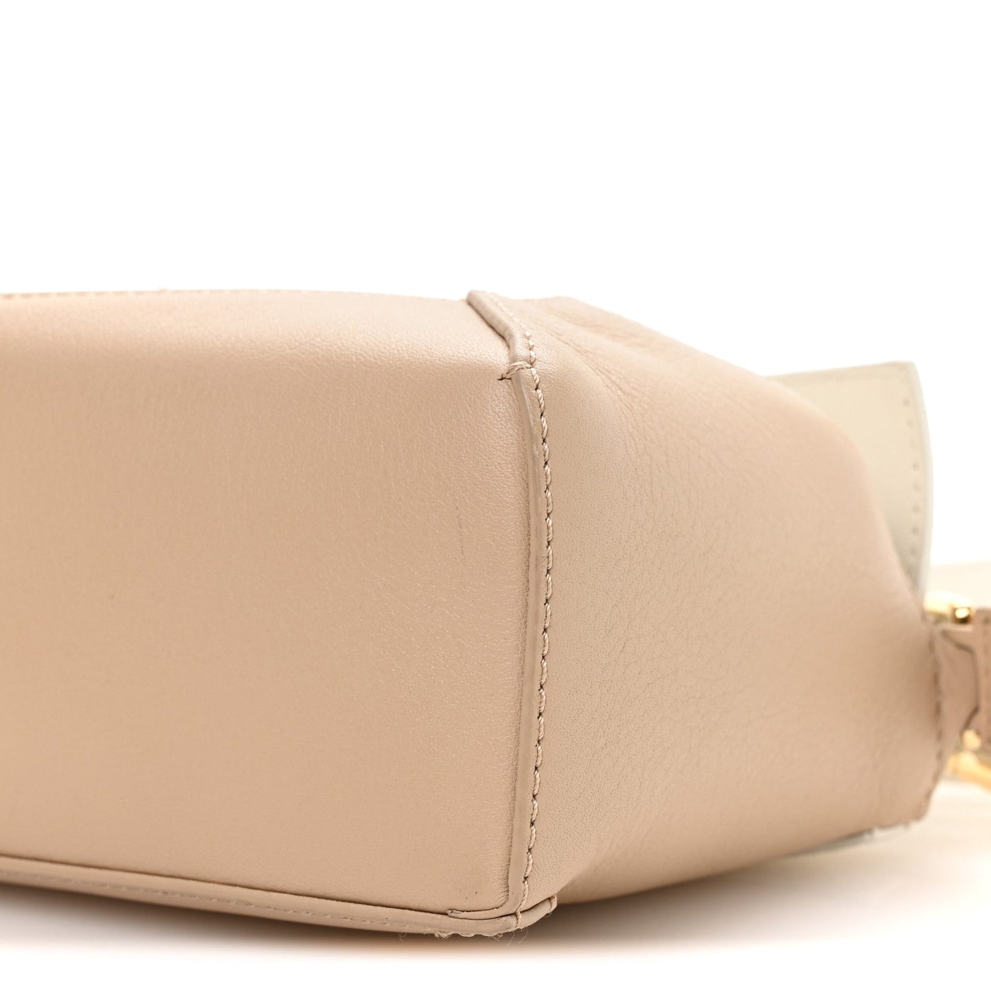 Calfskin Mini Puzzle Edge Bag Soft White Paper Craft
