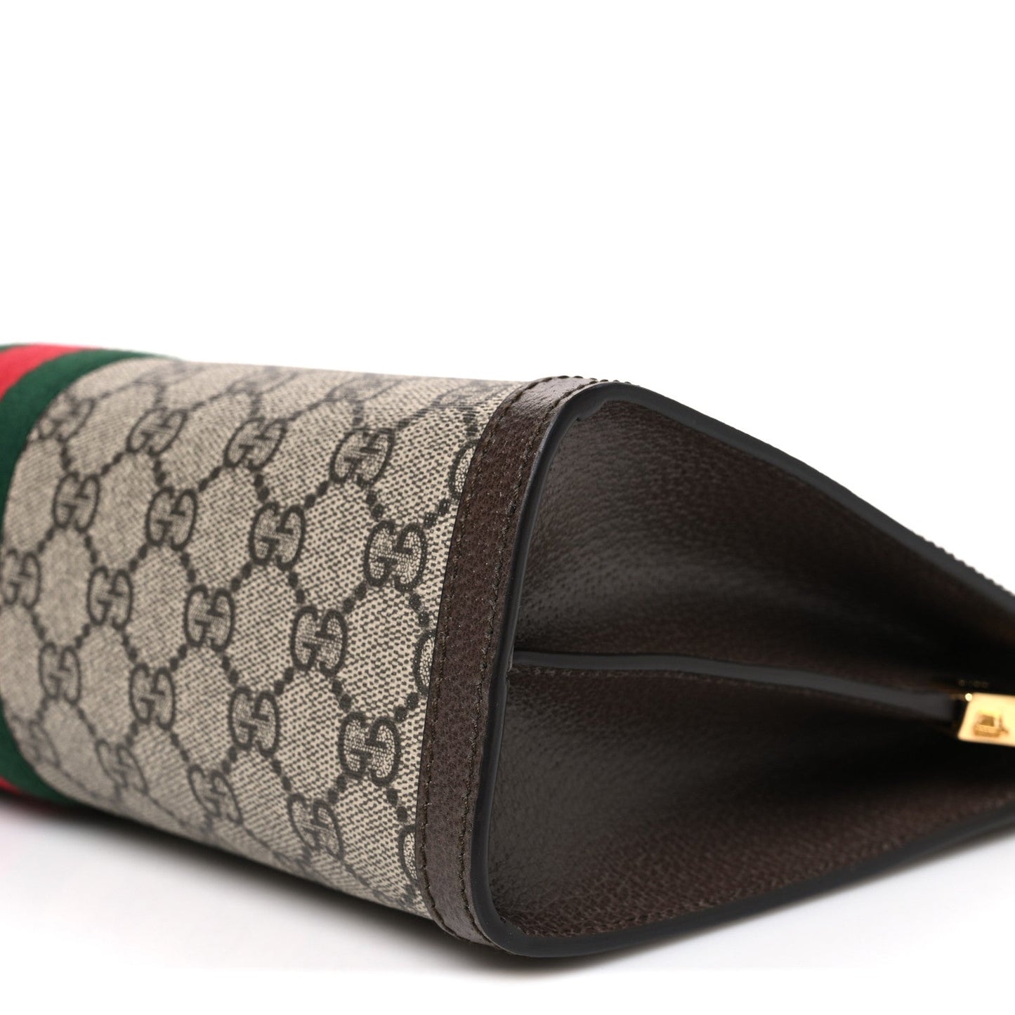 GG Supreme Monogram Web Medium Ophidia Chain Shoulder Bag Brown