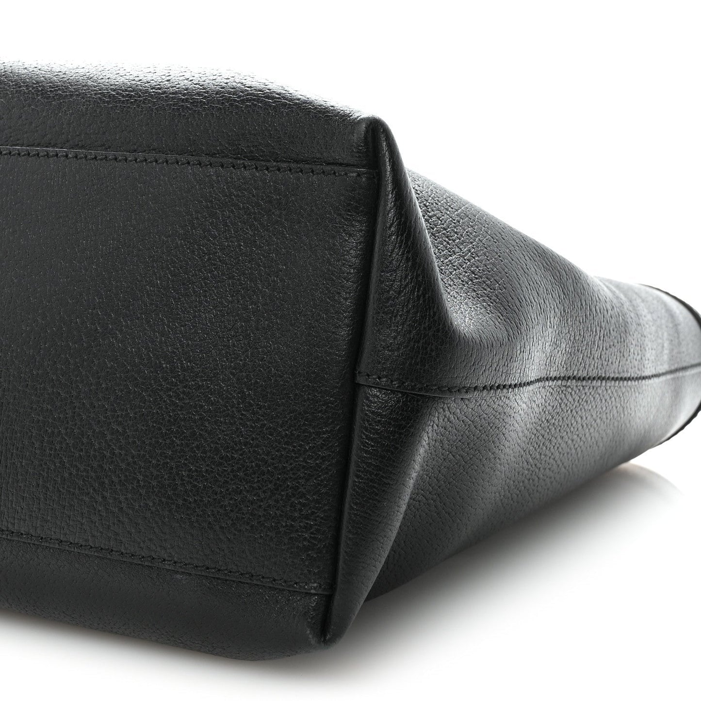Textured Calfskin Web Medium Ophidia Shopping Tote Black