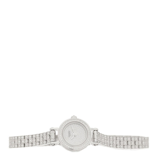 18K White Gold Diamond Pave 16mm Faubourg Quartz Watch