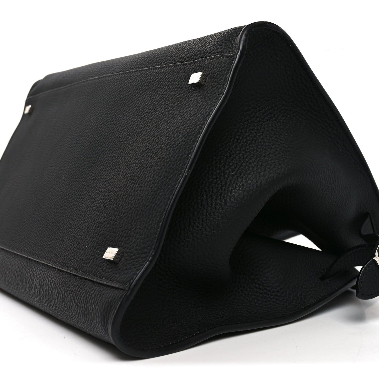 Matte Grained Calfskin Soft Margaux 15 Black