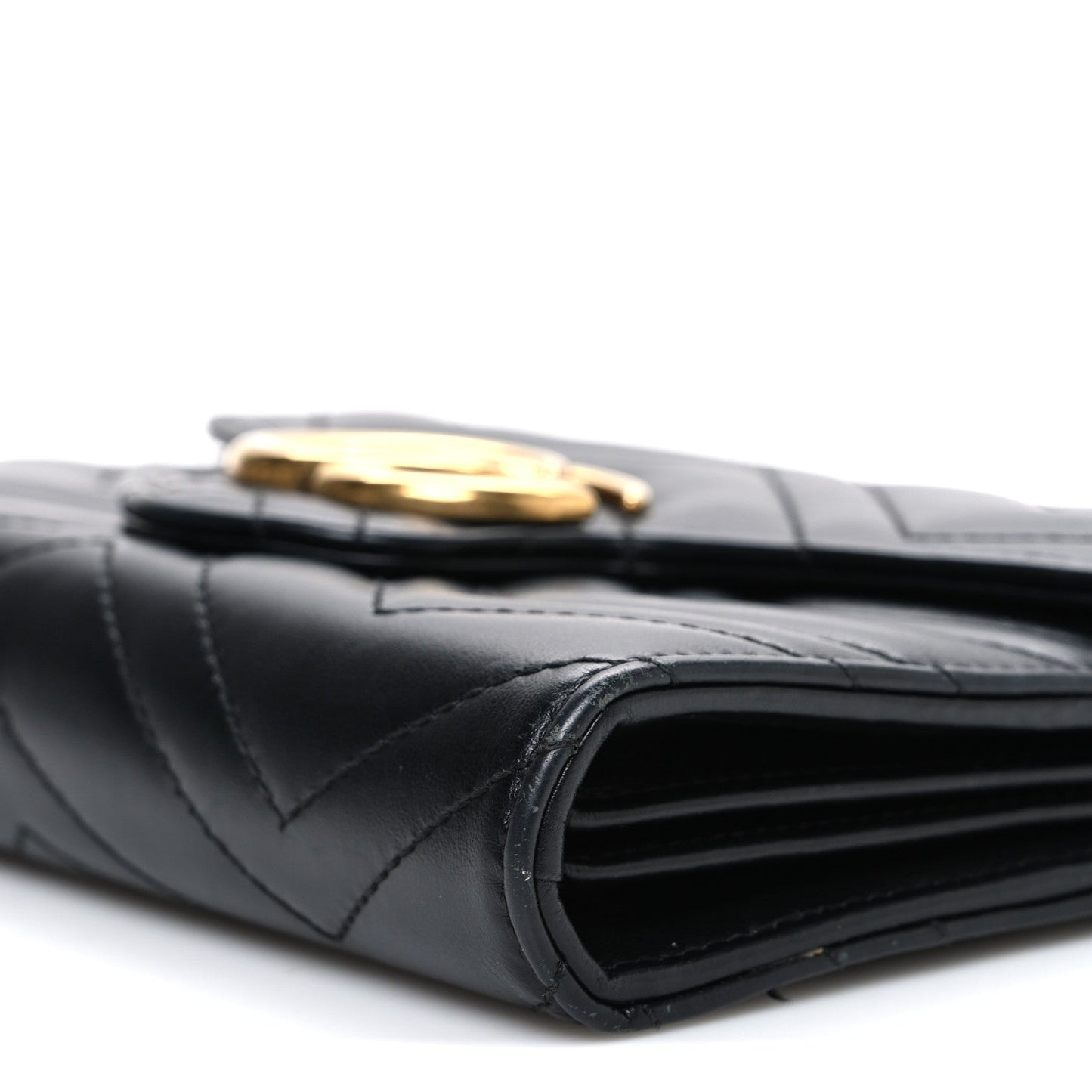 Calfskin Matelasse GG Marmont Chain Wallet Black