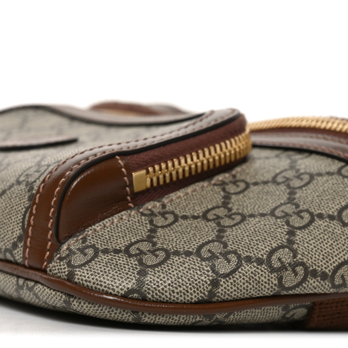 GG Supreme Monogram Textured Calfskin Retro Interlocking G Belt Bag Beige Ebony Brown Sugar