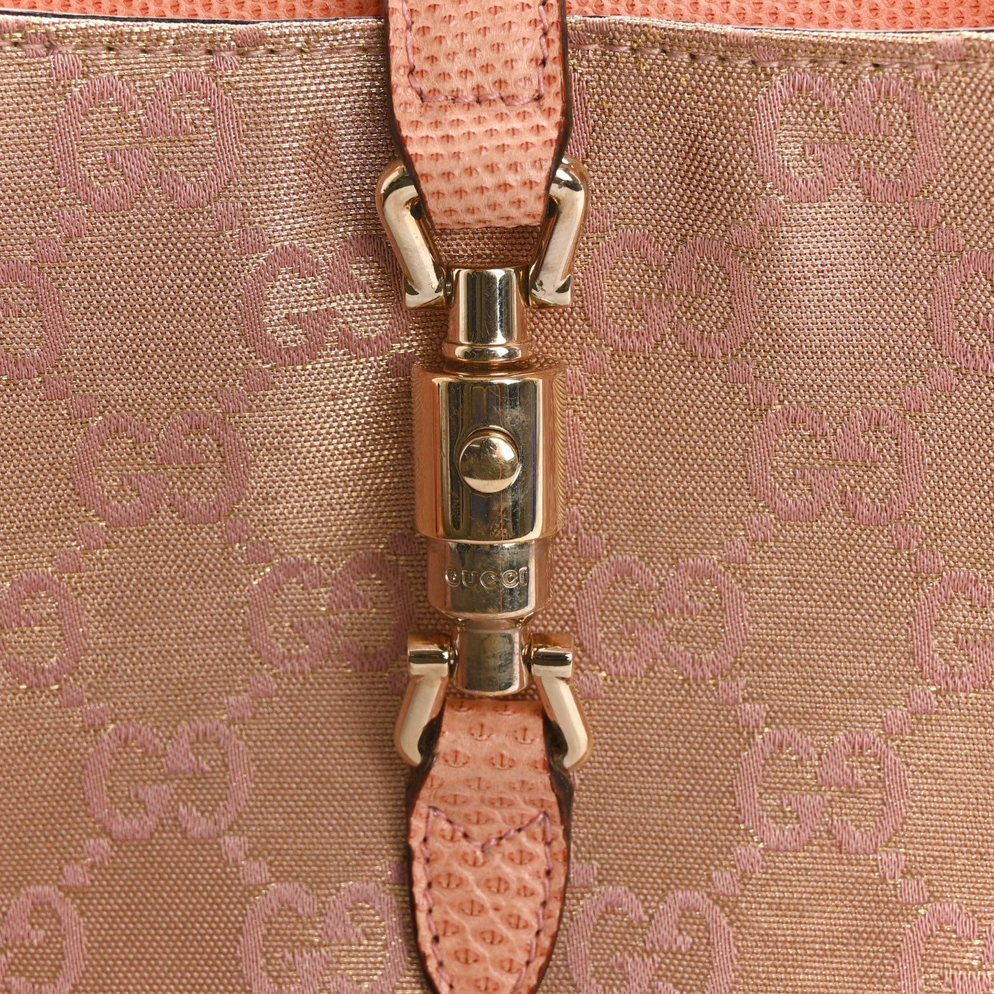 Metallic Monogram Lizard Jackie O Hobo Pink