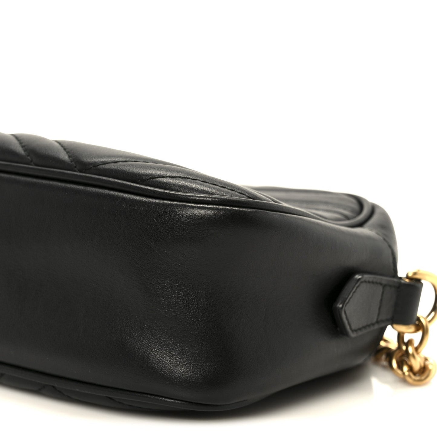 Calfskin Matelasse Small GG Marmont Chain Shoulder Bag Black