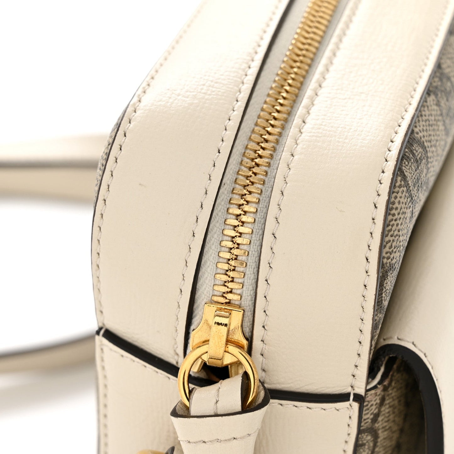 GG Supreme Monogram Small Horsebit 1955 Shoulder Bag Beige Mystic White
