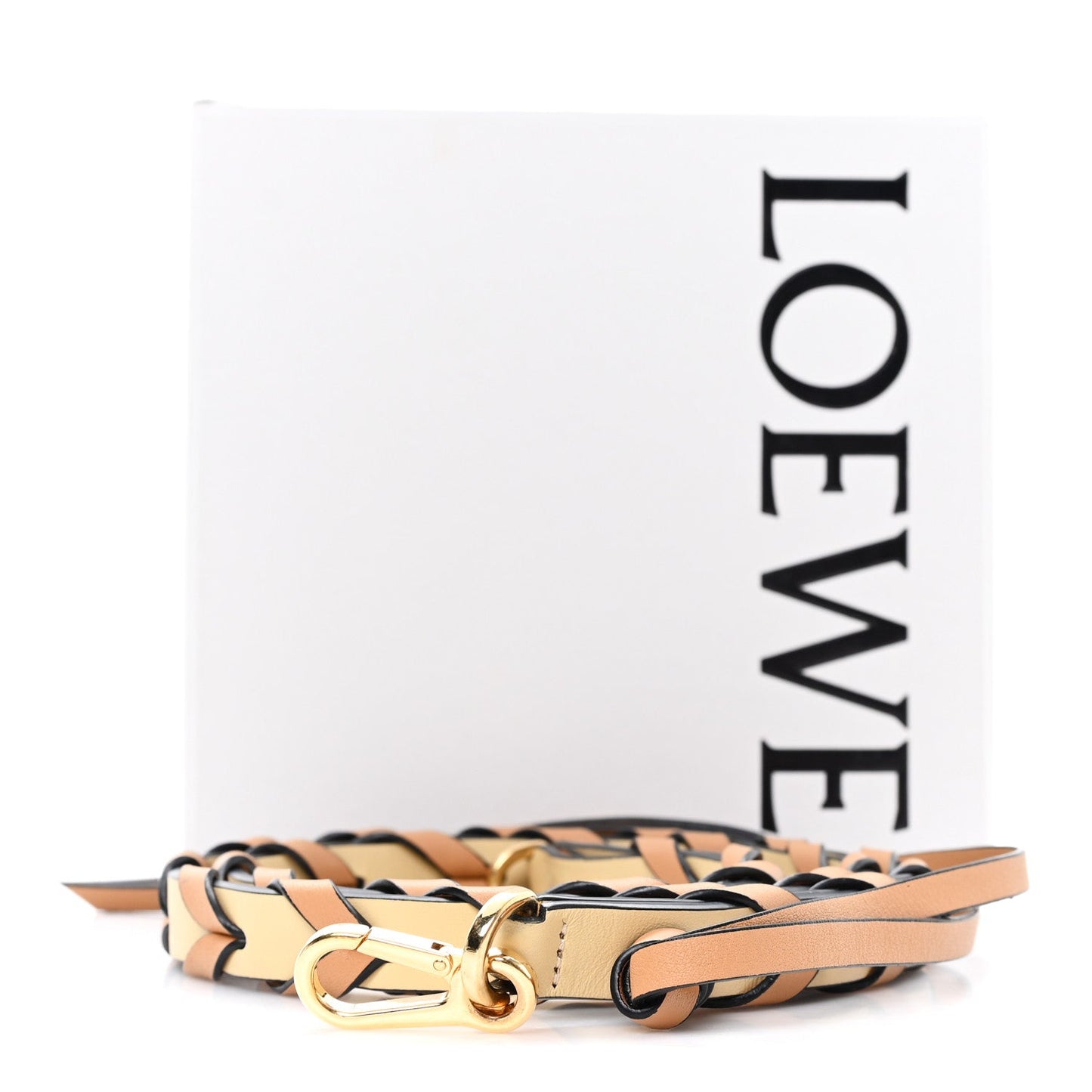 Calfskin Braided Thin Strap Dark Butter